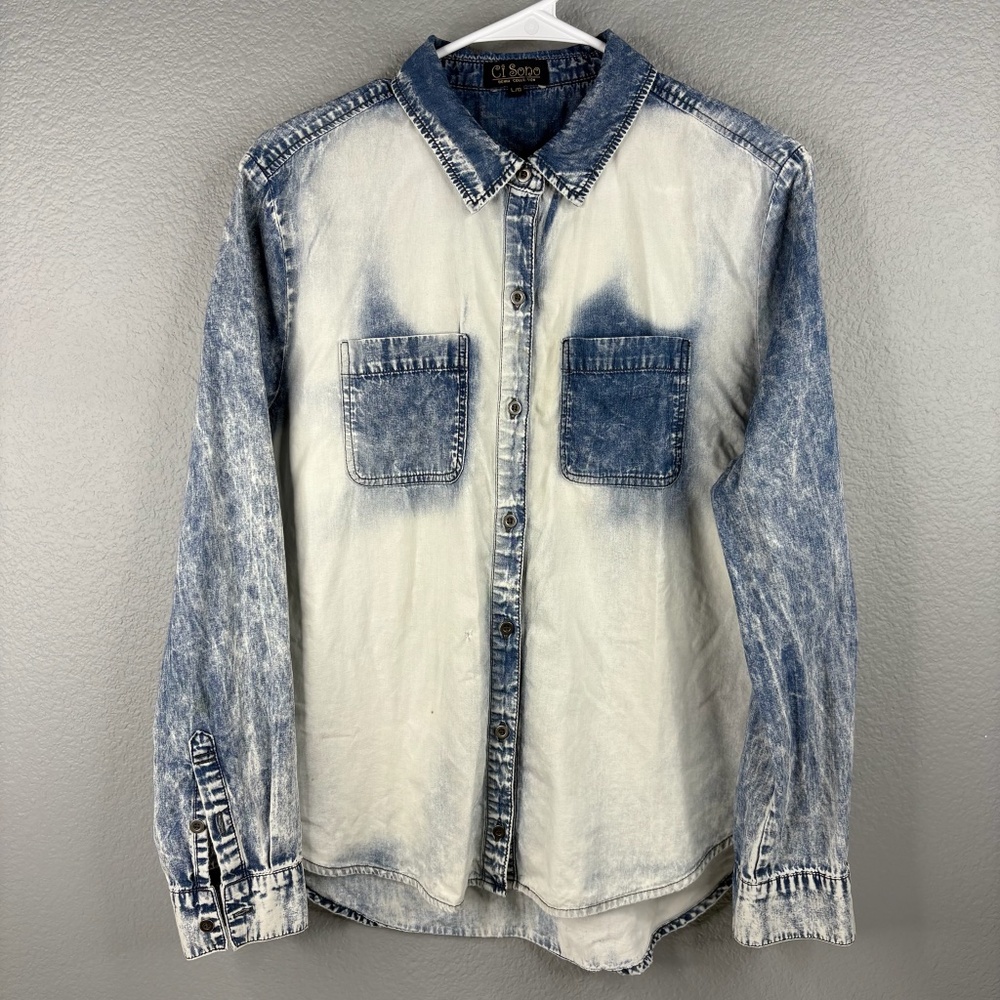 Ci Sono Embroidered Owl Denim Shirt